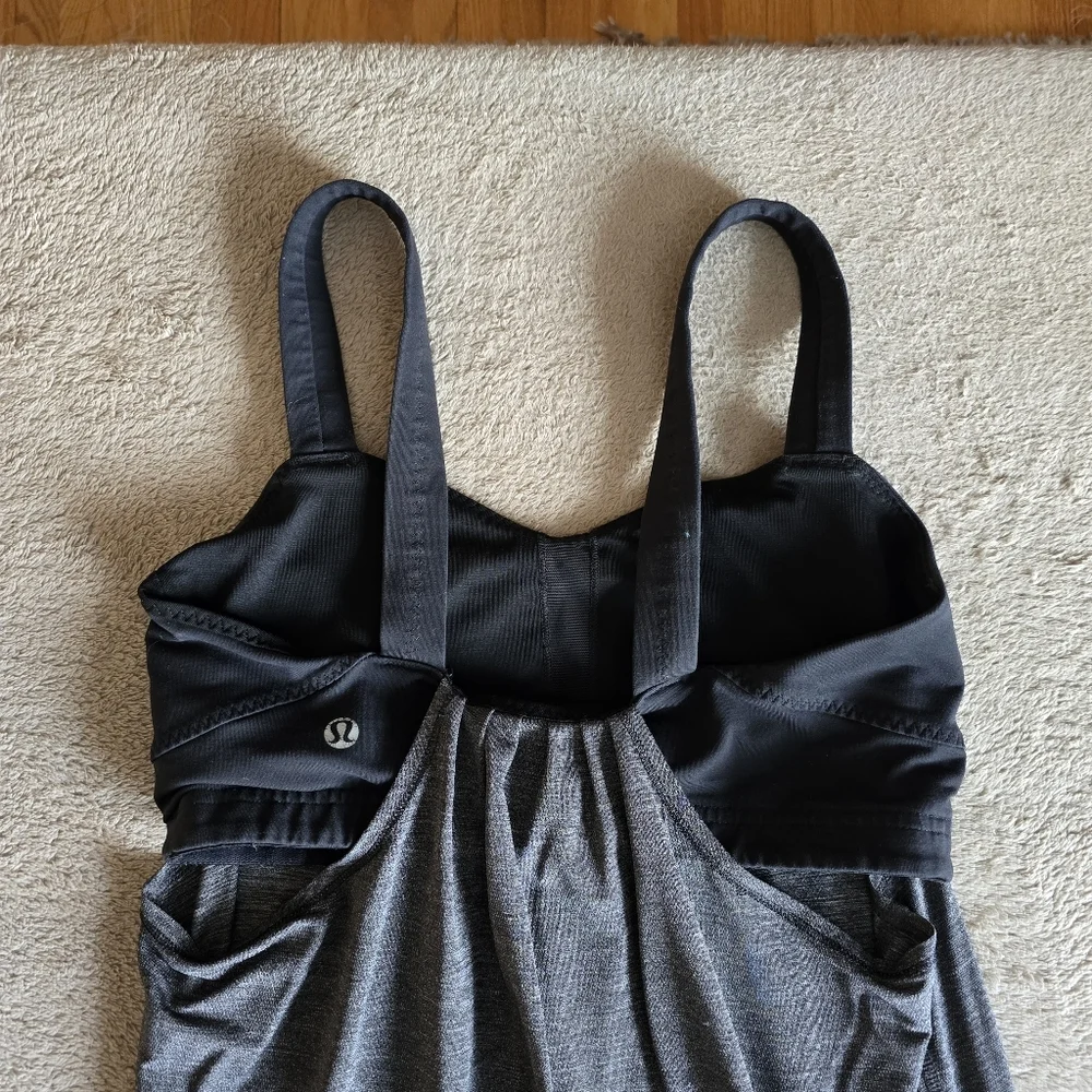 Lululemon Run: Back On Track Tank Heathered Black/Black Size 6 - Picture 7 of 11